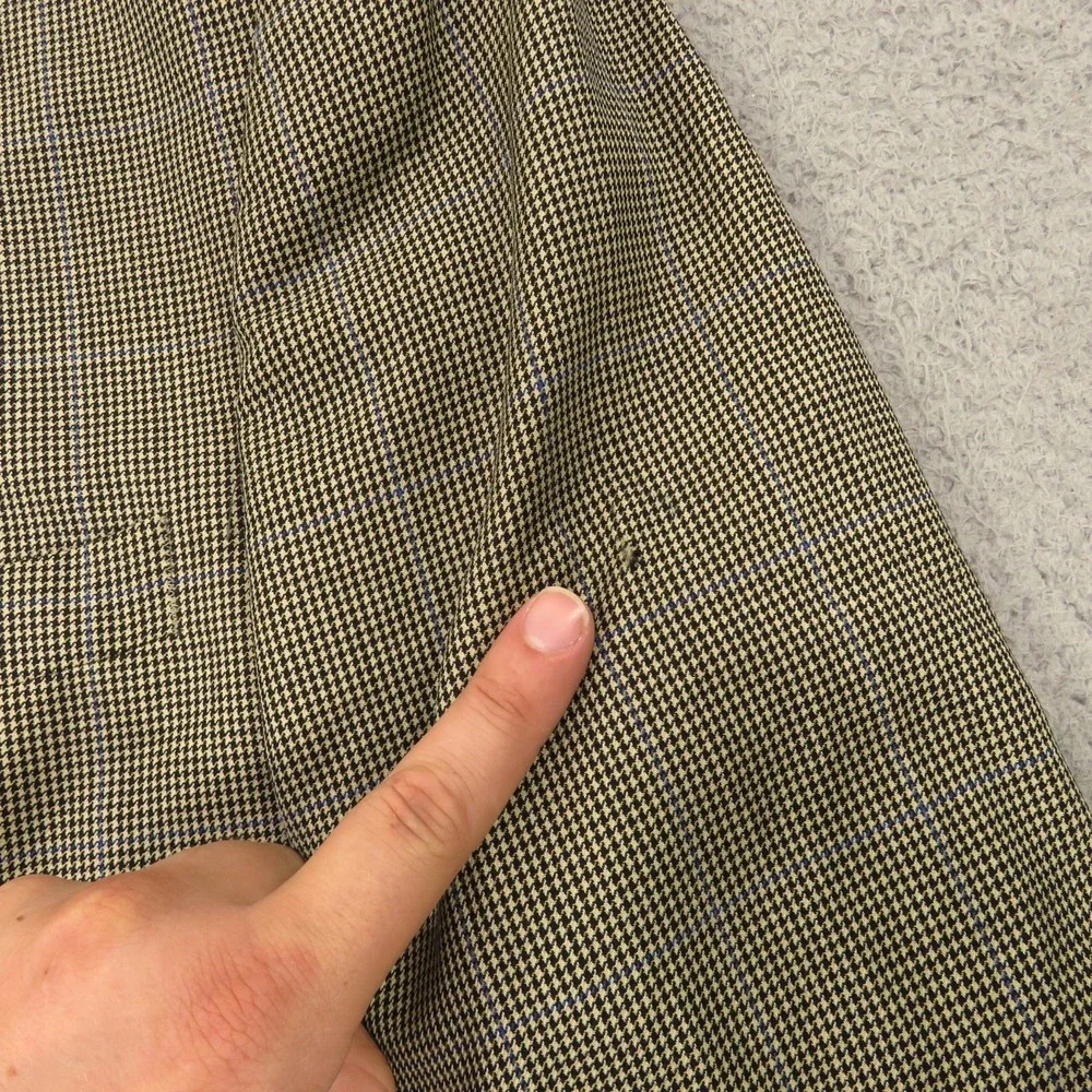 Brooks Brothers 44R Wool Cashmere Houndstooth Sport Coat Blazer Beige Check Mens